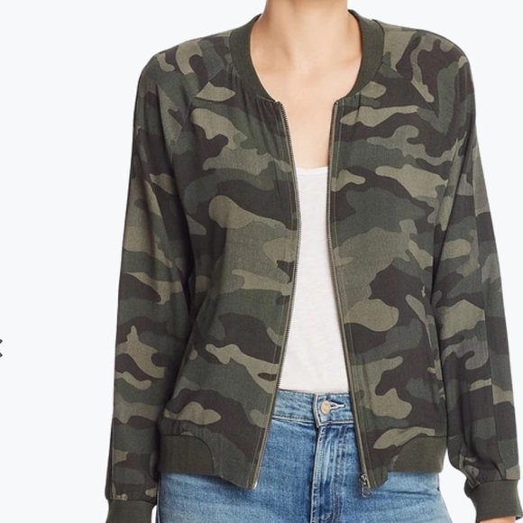 BB DAKOTA Camouflage Crepe Bomber Jacket - Picture 4 of 7